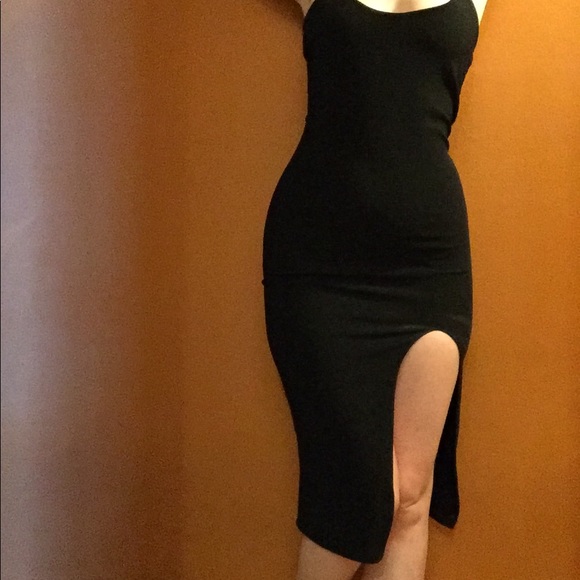 Missguided Dresses & Skirts - spaghetti strap bodycon dress with thigh slit